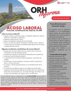 Boletín ORH Informa Serie 2 - Acoso laboral